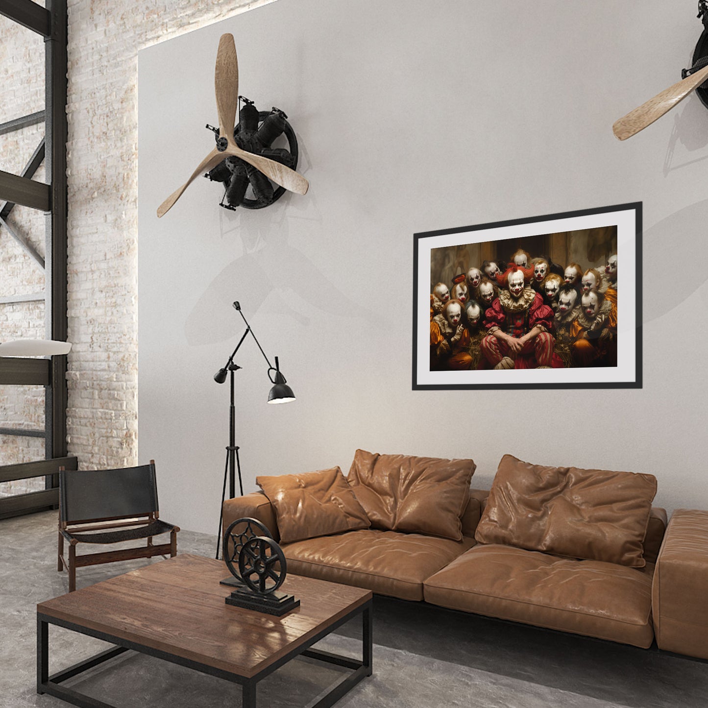 Bizarre Clown Family Poster: Creepy Clowncore Gothic Wall Art