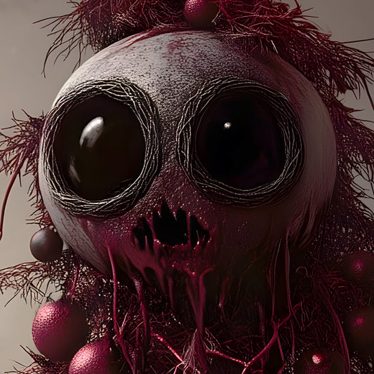 Merry Christmas Tree Baubles Poster Print - Spooky Christmas Gifts for Dark Holiday Decor Print