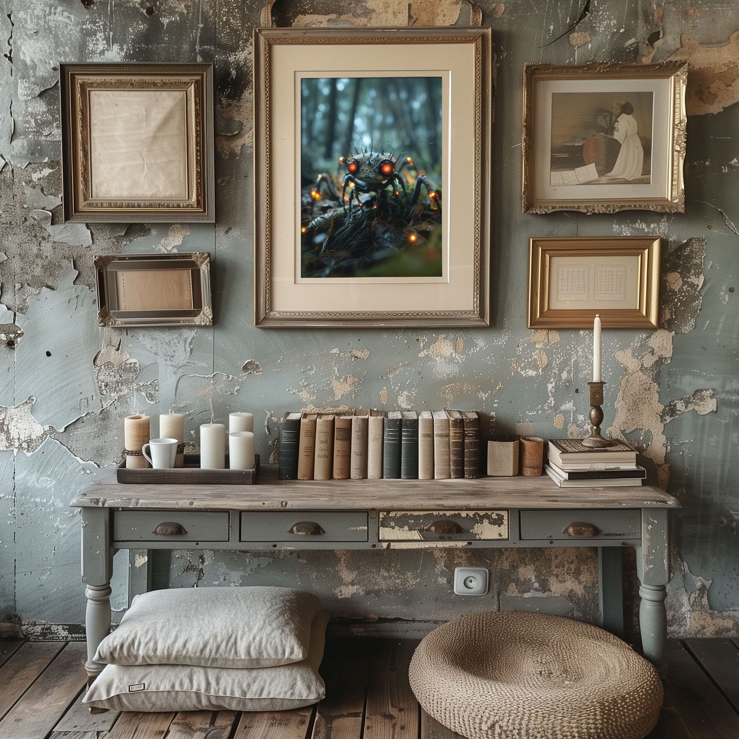 Glowing Fantasy Creature in the Woods - Creepy Gothic Wall Decor