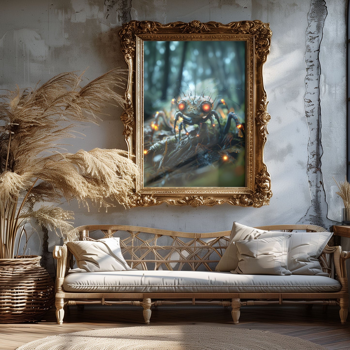 Glowing Fantasy Creature in the Woods - Creepy Gothic Wall Decor