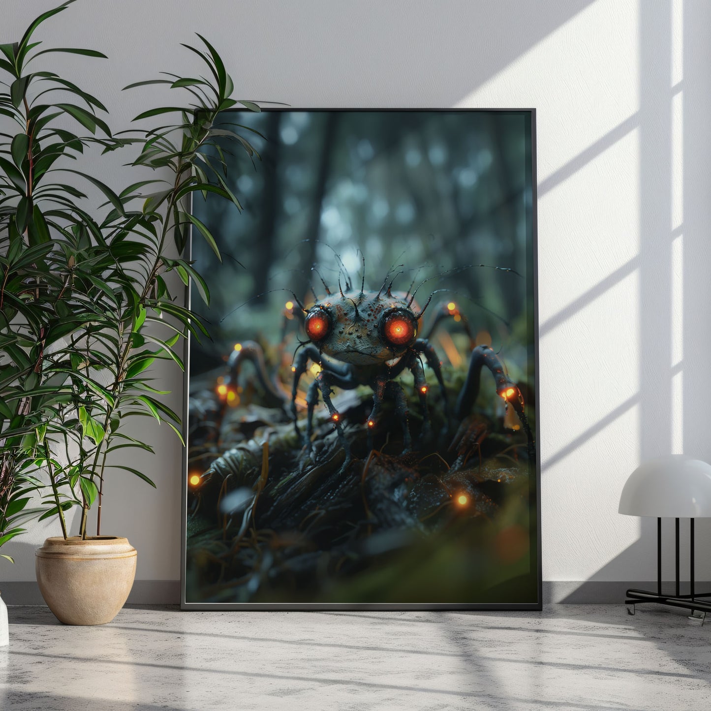 Glowing Fantasy Creature in the Woods - Creepy Gothic Wall Decor