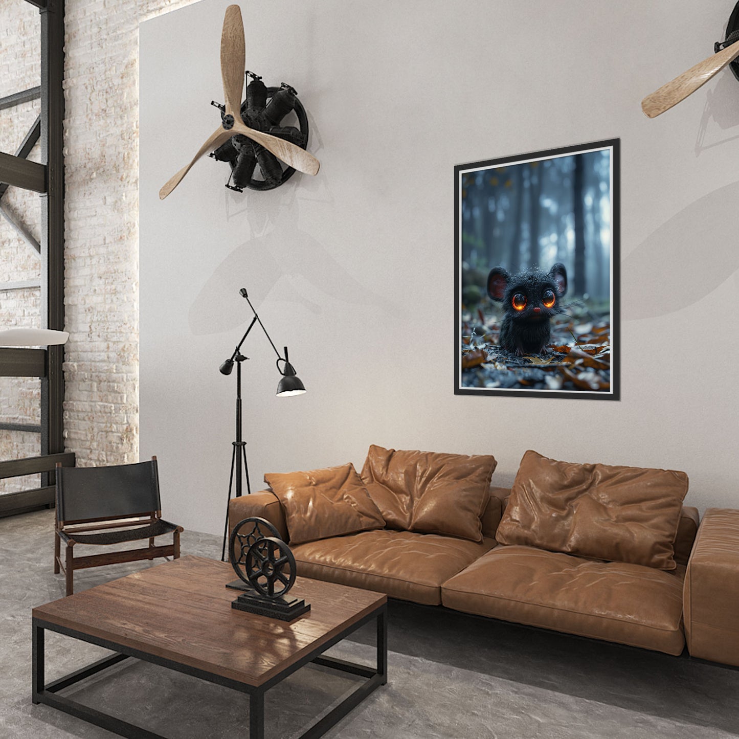 Cute Little Creepy Creature in Dark Forest - Gothic Wall Art