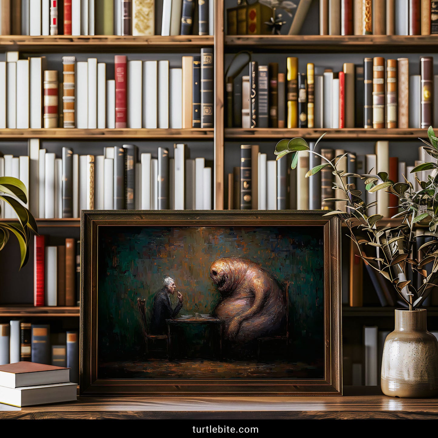 Surreal Creature Monster Poster, Dark Art Painting Print