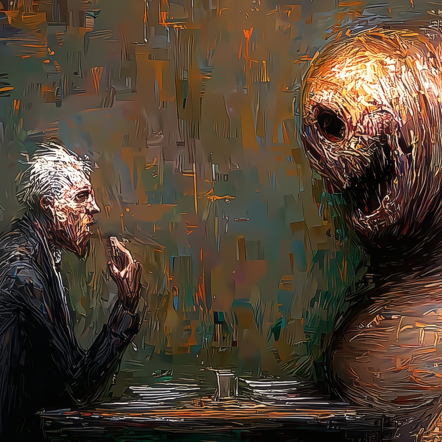 Surreal Creature Monster Poster, Dark Art Painting Print
