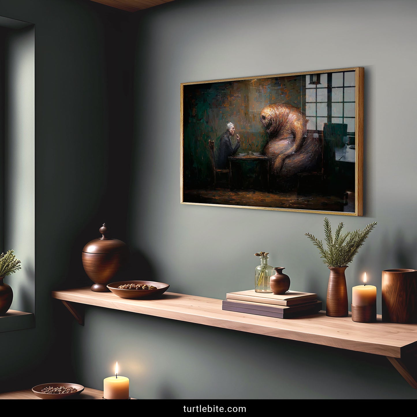 Surreal Creature Monster Poster, Dark Art Painting Print