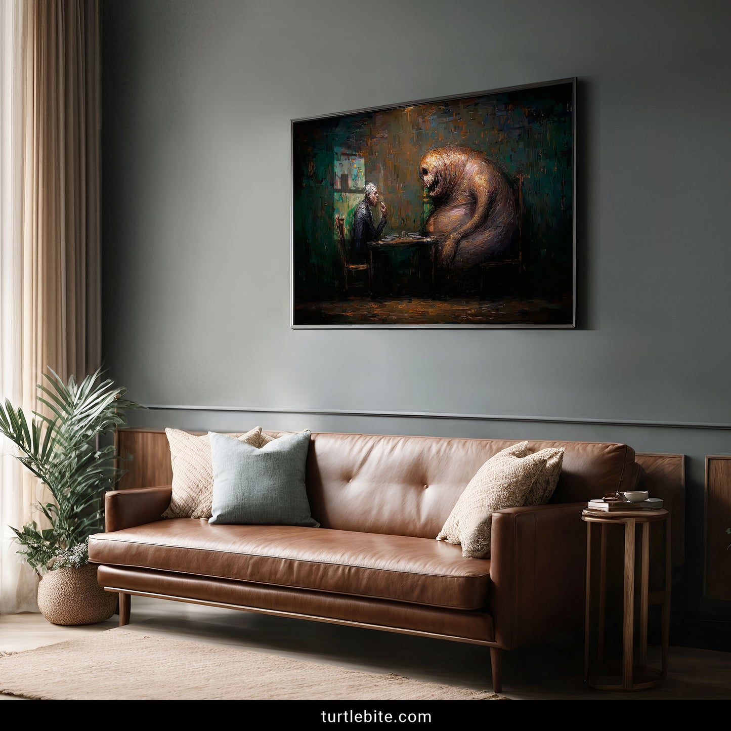 Surreal Creature Monster Poster, Dark Art Painting Print