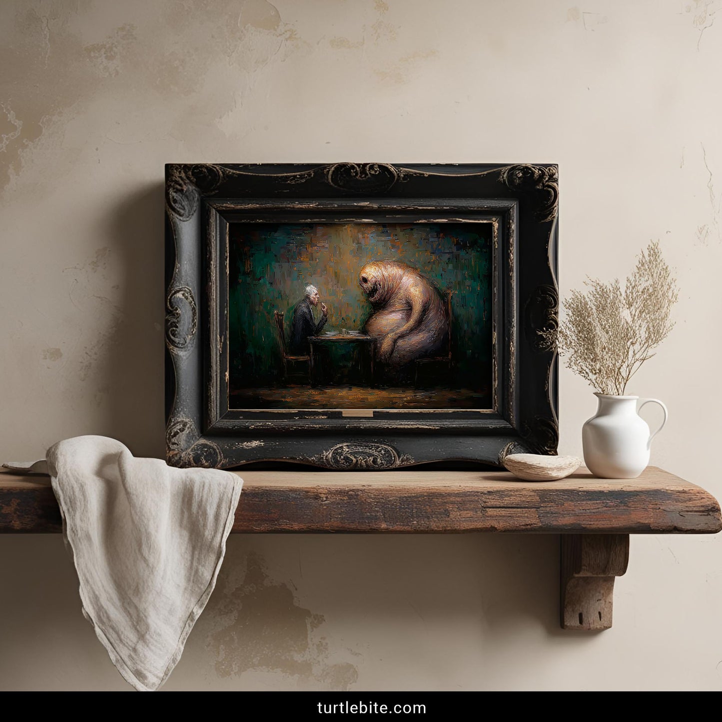 Surreal Creature Monster Poster, Dark Art Painting Print