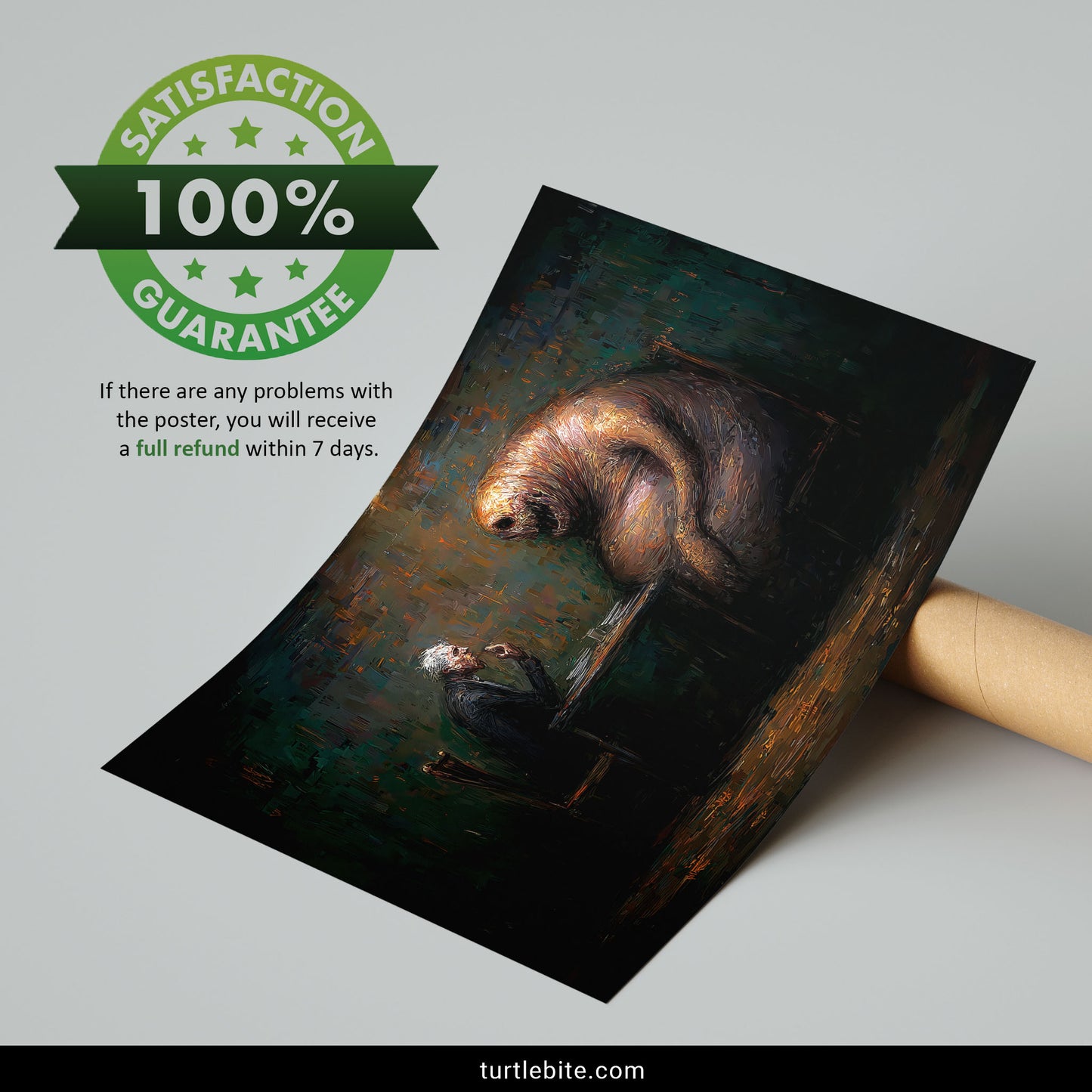 Surreal Creature Monster Poster, Dark Art Painting Print