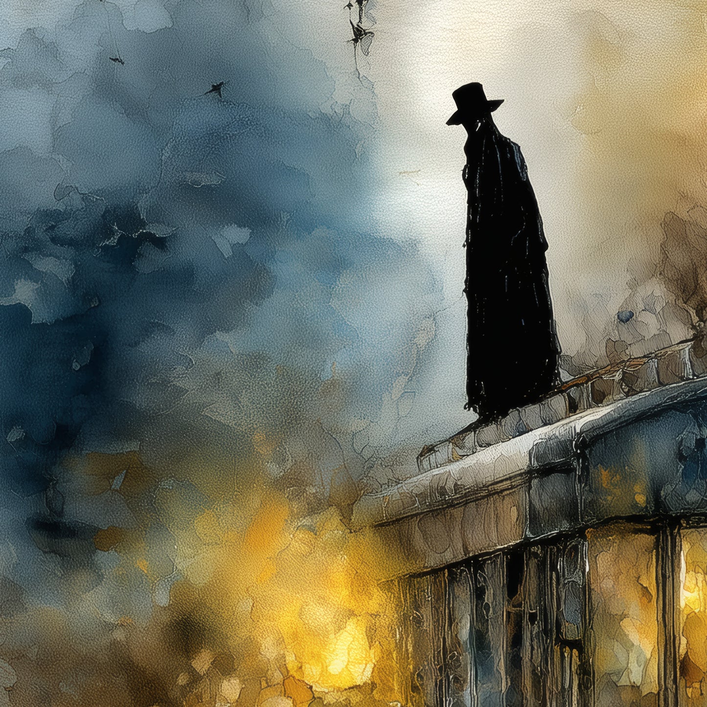 Dark Art Print, Mysterious Bus Poster, Gothic Moody Wall Art