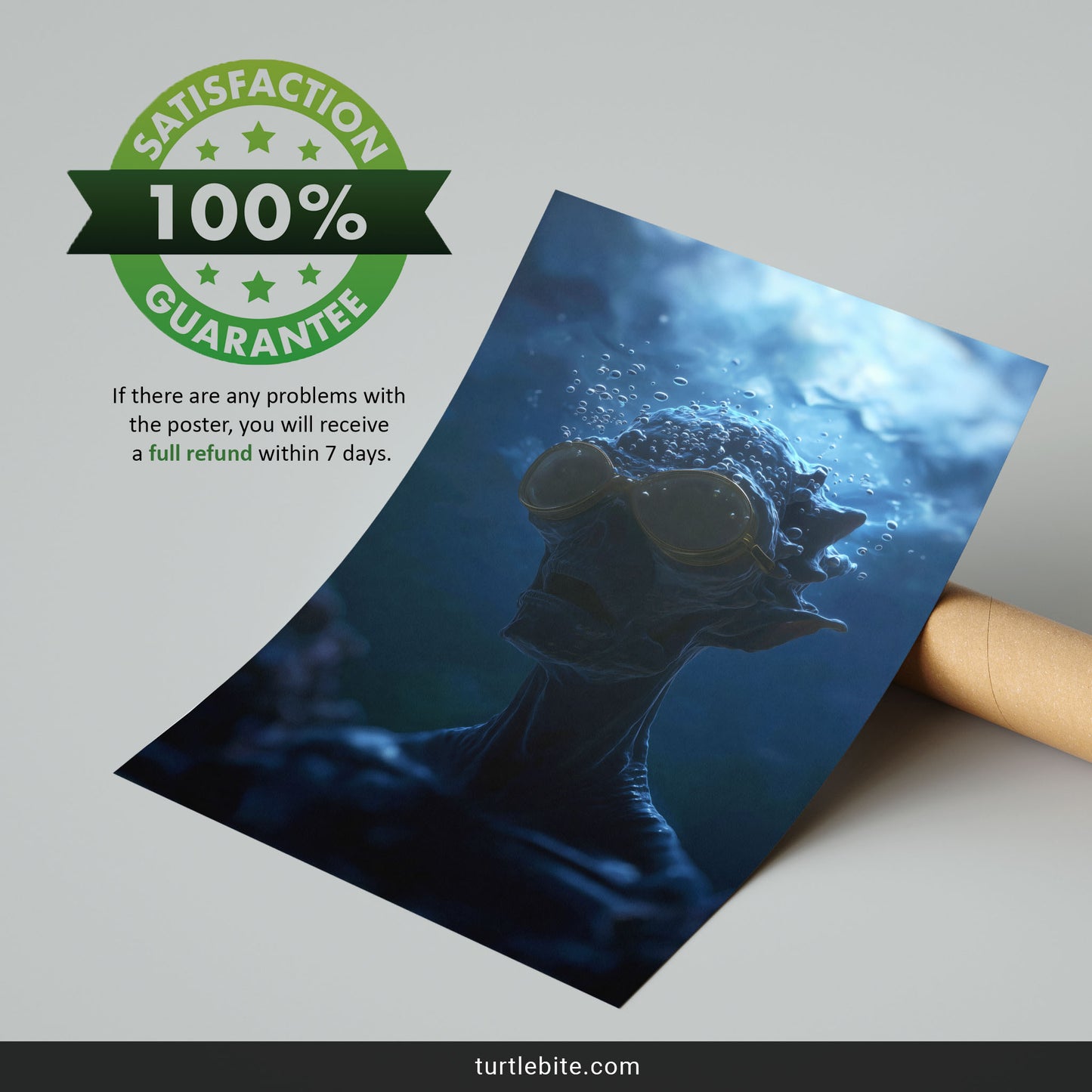 Dark Art Print, Surreal Underwater Portrait, Moody Blue Wall Decor