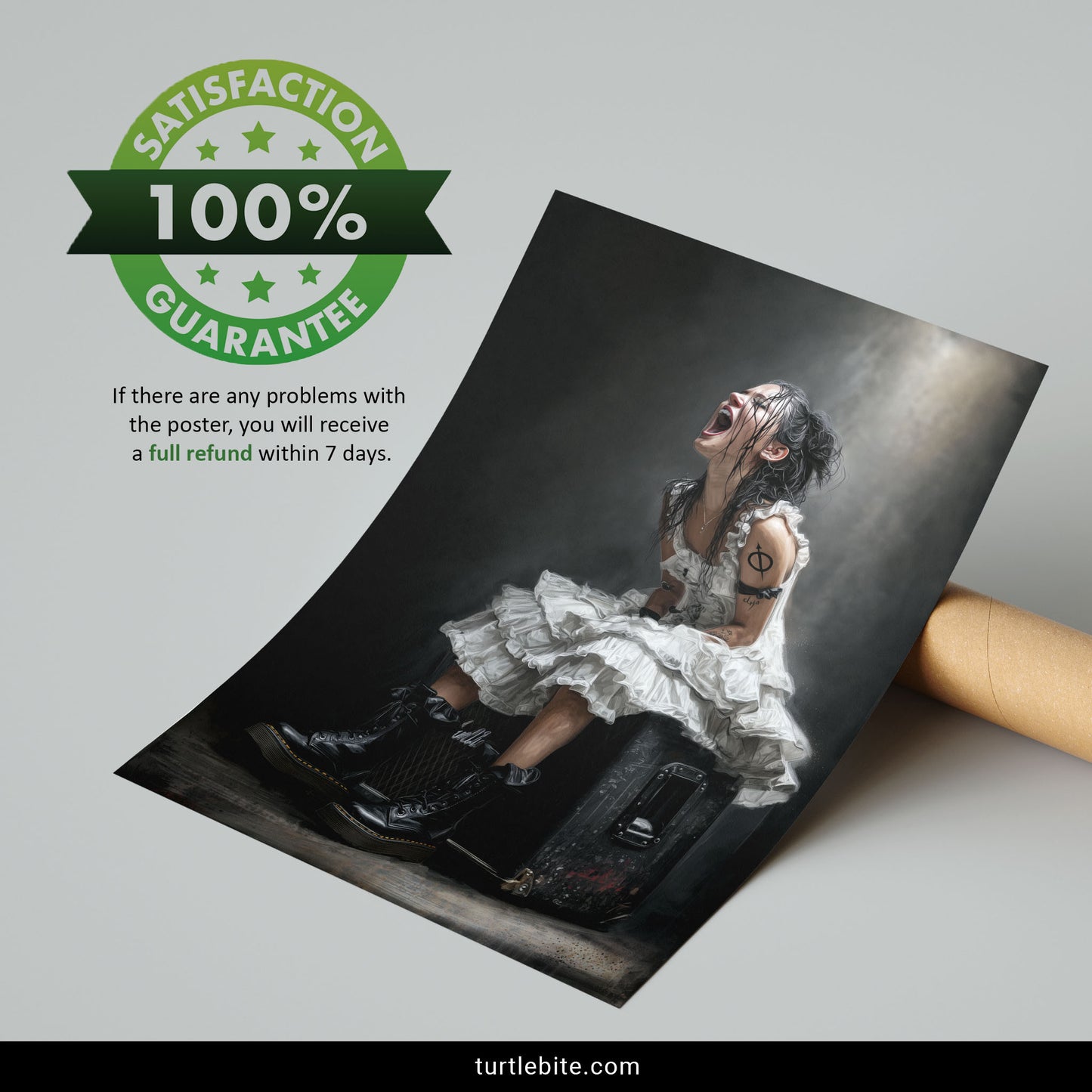 Dark Feminine Emotional Poster, Grunge Alternative Wall Decor