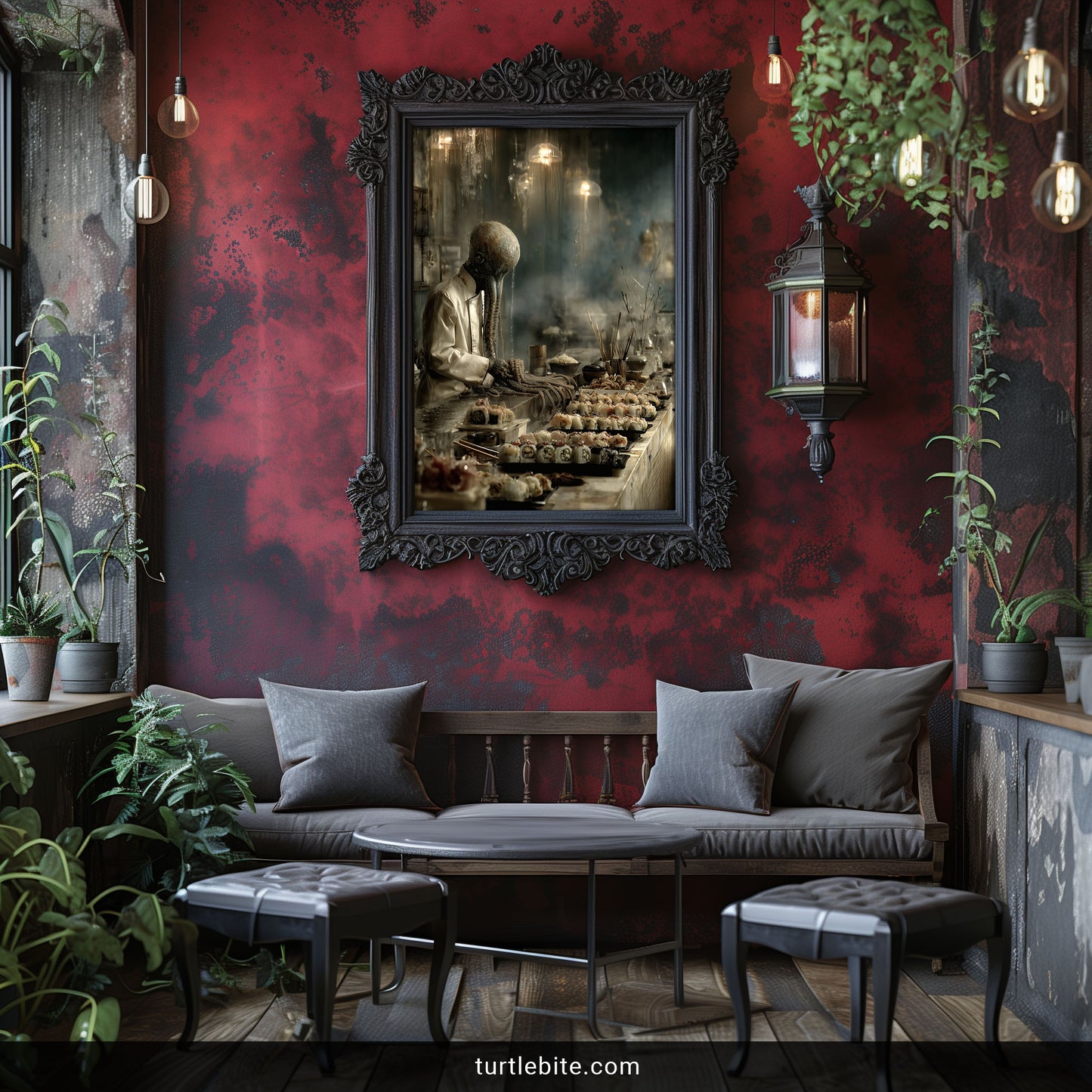 Cthulhu Sushi Chef Print | Dark Kitchen Wall Art