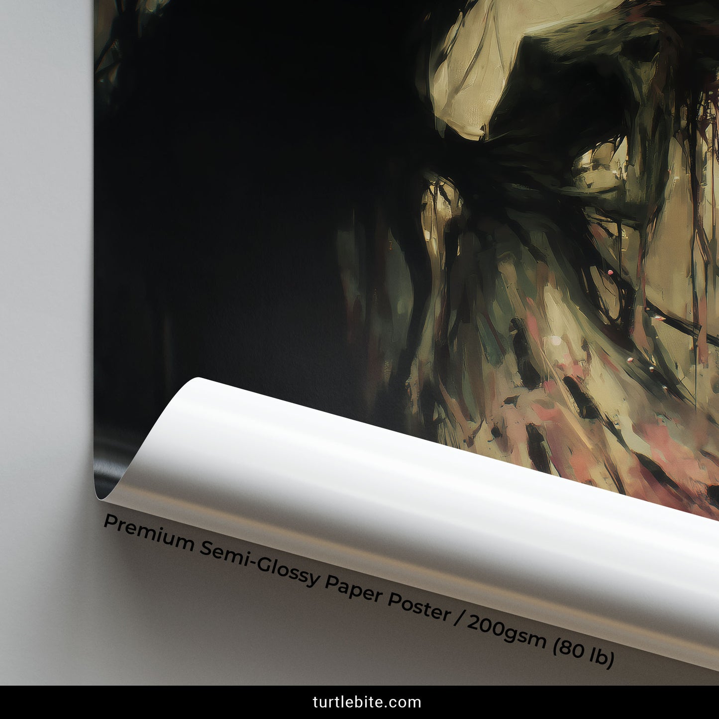 Haunting romantic horror poster depicting eternal love between shadowy and ethereal ghost figures