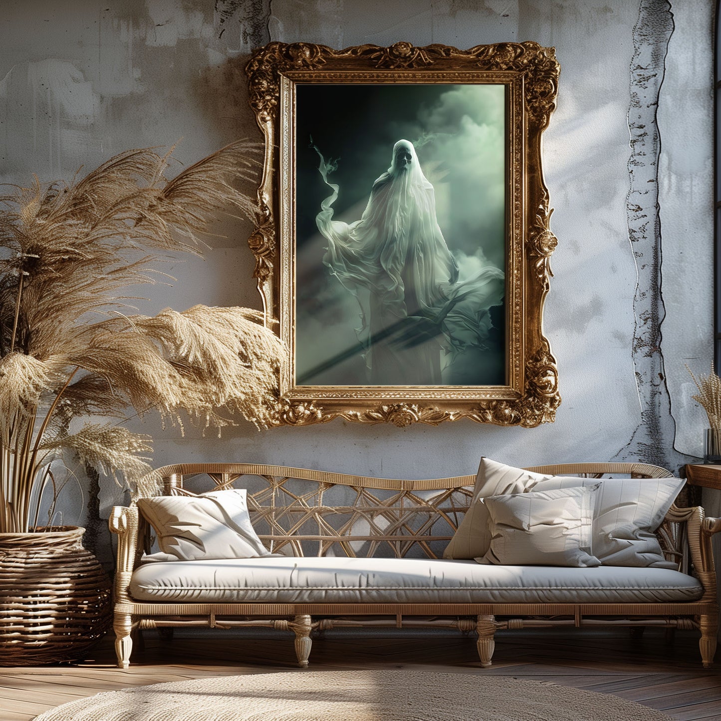 Moonlight Ghostly Presence Wall Hanging - Spooky Home Art Print
