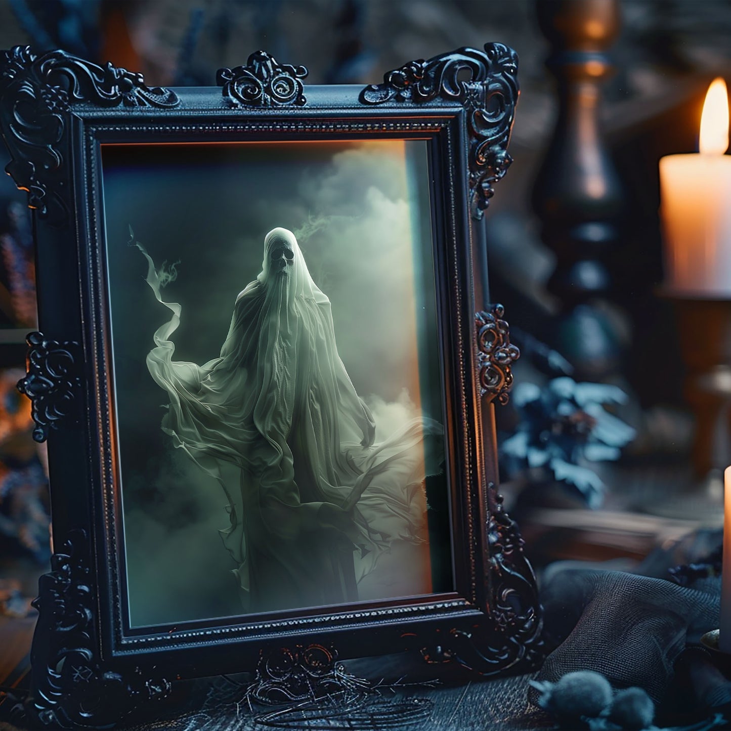 Moonlight Ghostly Presence Wall Hanging - Spooky Home Art Print