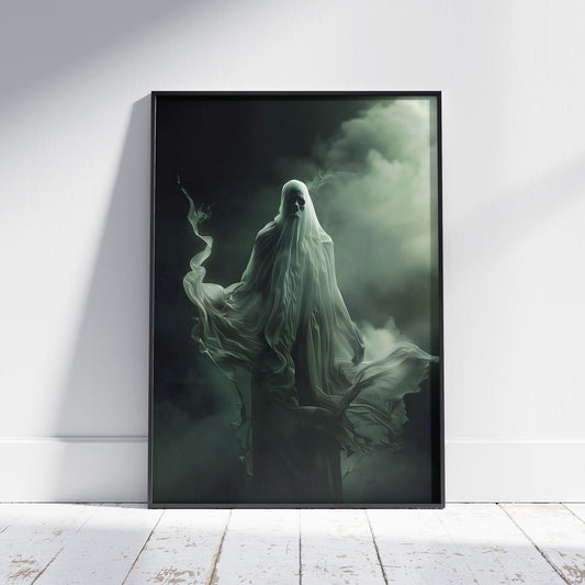 Moonlight Ghostly Presence Wall Hanging - Spooky Home Art Print