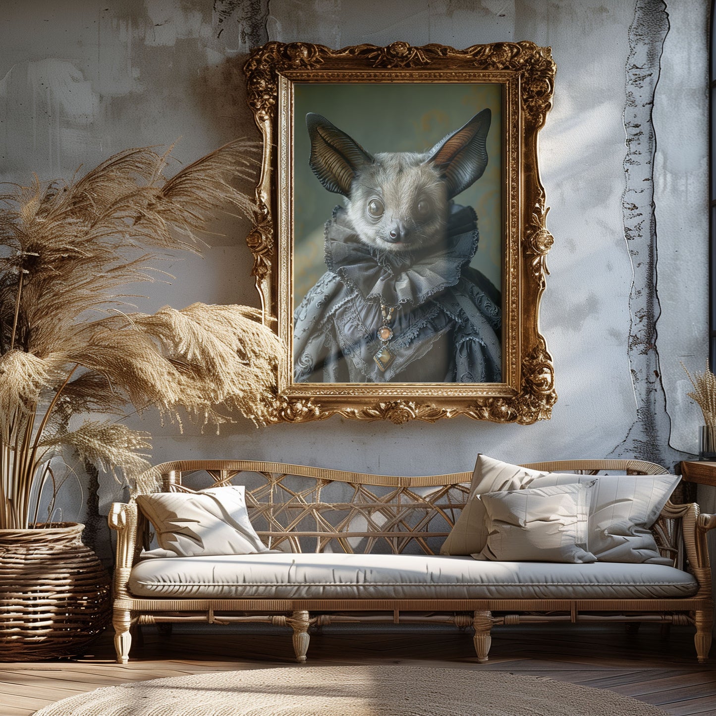 Gothic Bat in Dress Poster - Dark Aesthetic Wall Art