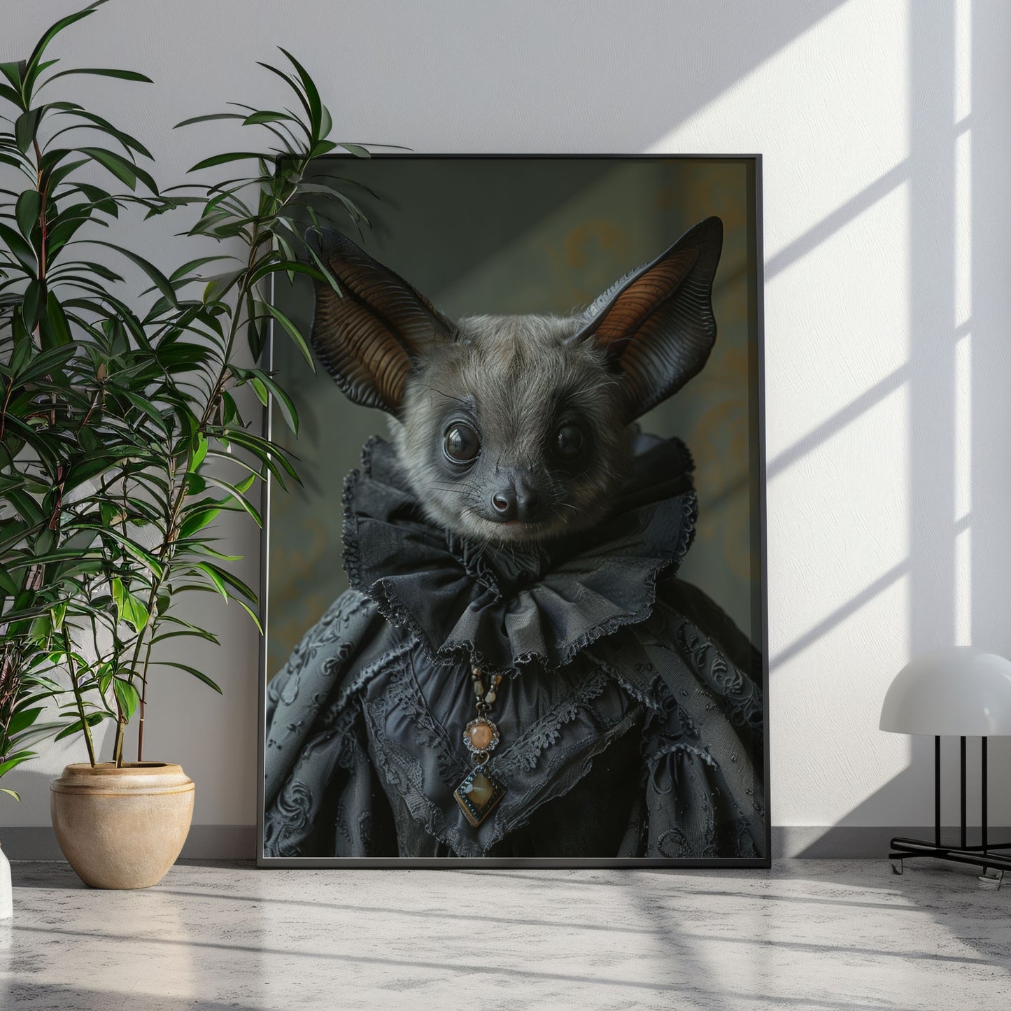 Gothic Bat in Dress Poster - Dark Aesthetic Wall Art