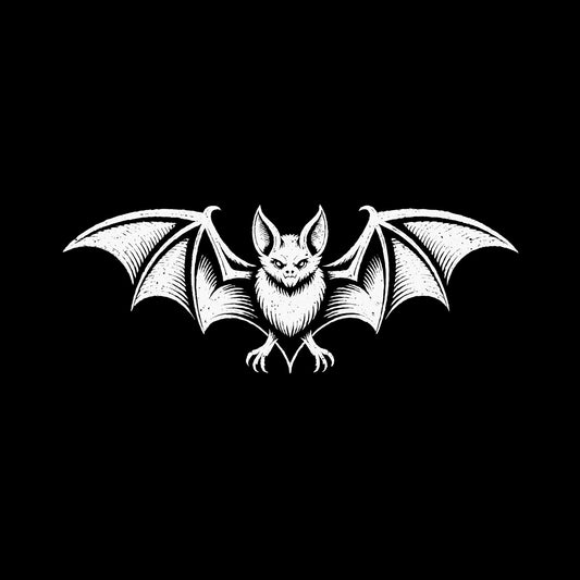 Gothic Bat T-Shirt – Vintage Woodcut Vampire Bat Tee