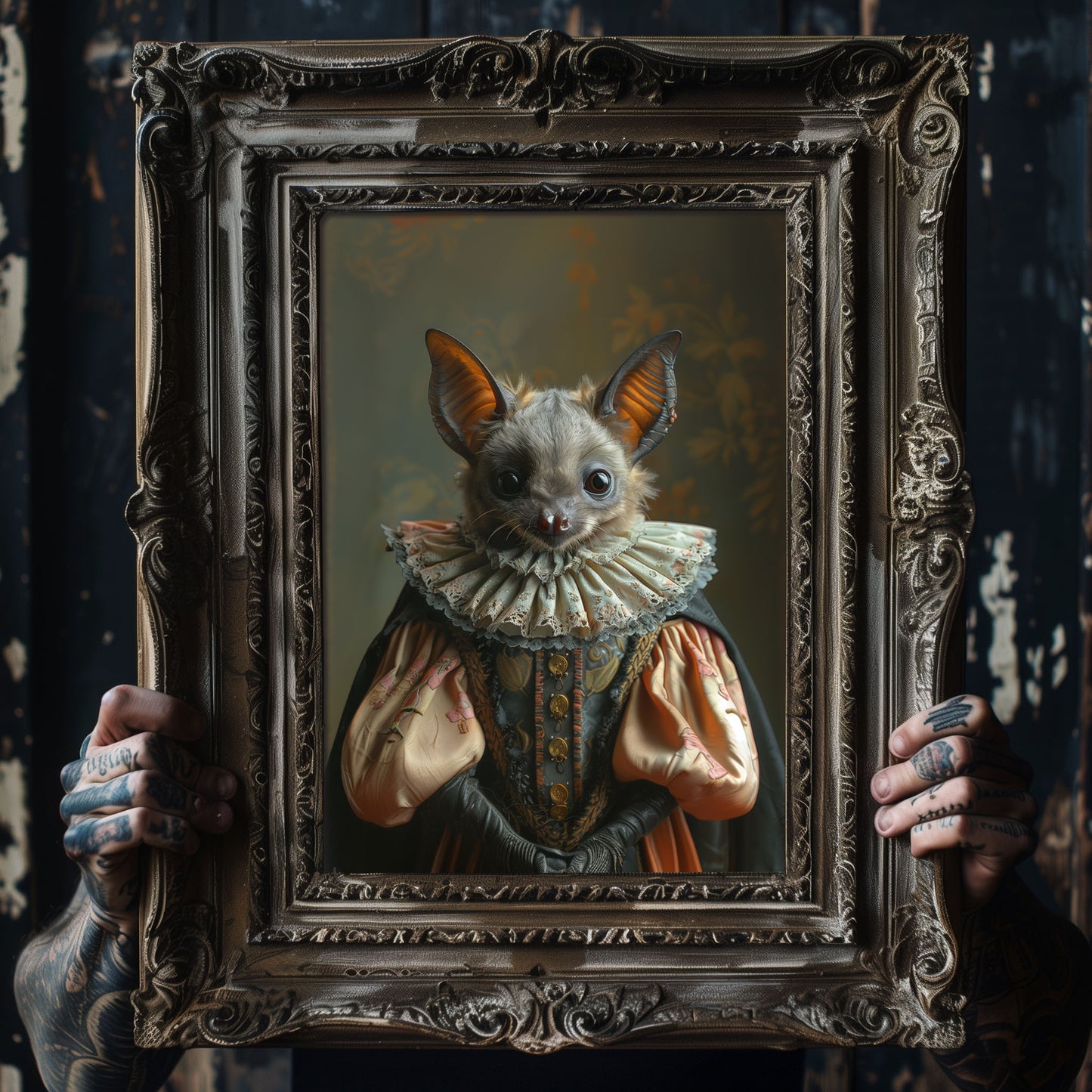 Dark Aesthetic Wall Art - Gothic Bat in Dress Poster for a Unique Look