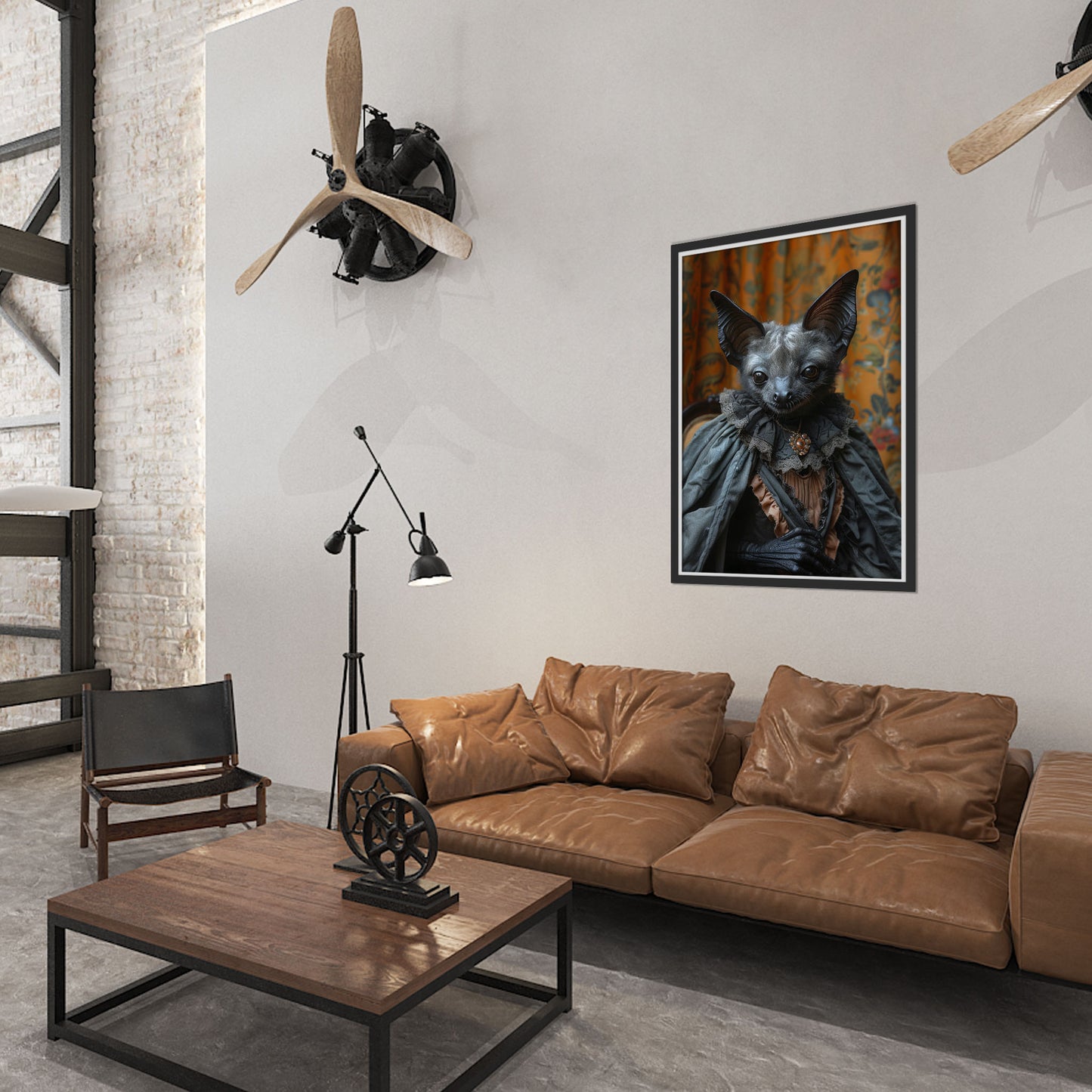 Elegant Gothic Bat Portrait - Dark Aesthetic Wall Art Poster