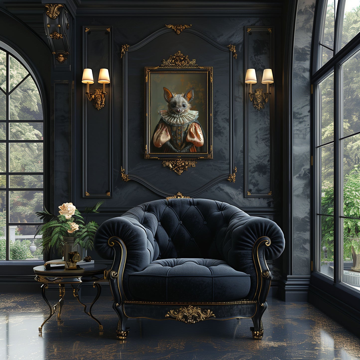 Dark Aesthetic Wall Art - Gothic Bat in Dress Poster for a Unique Look