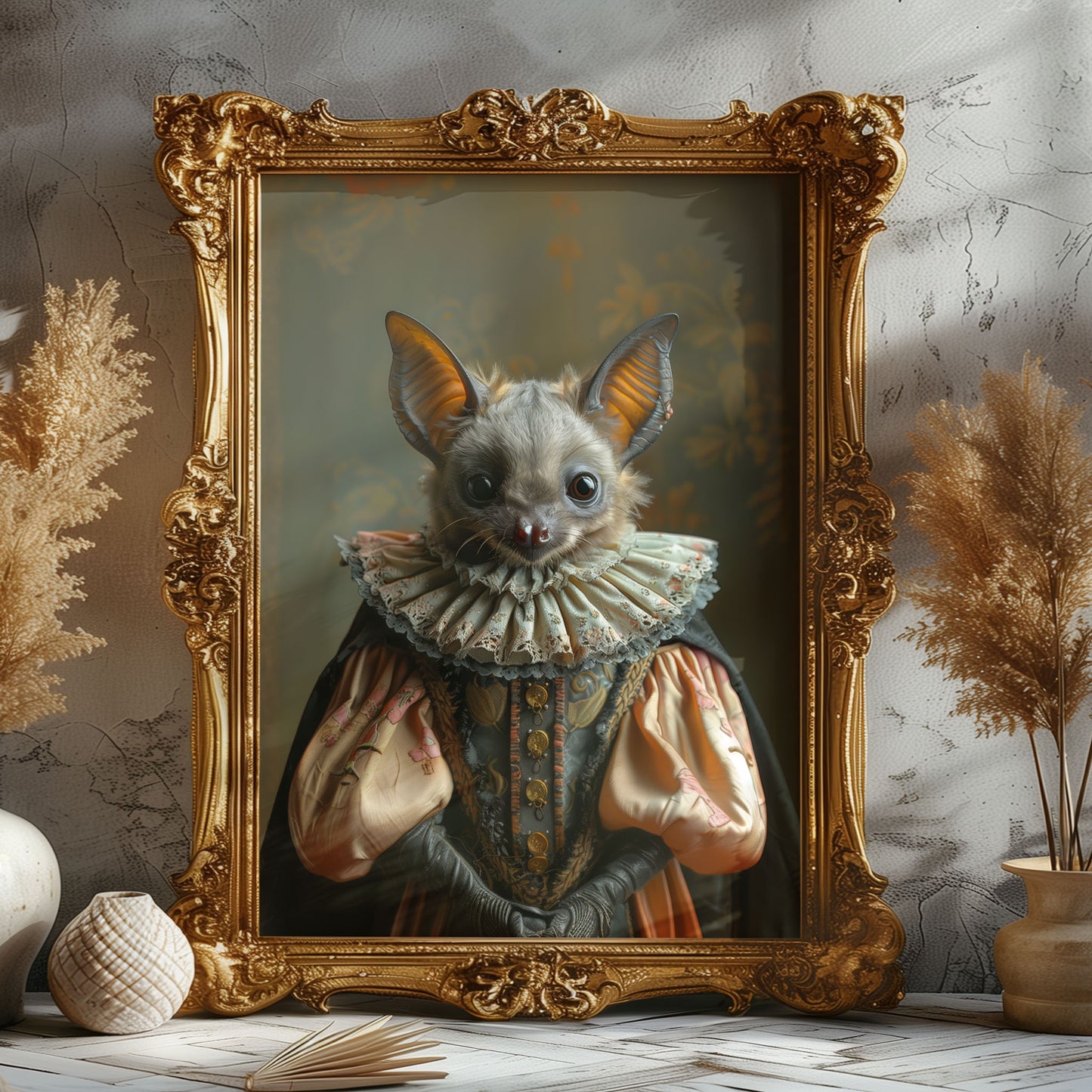 Dark Aesthetic Wall Art - Gothic Bat in Dress Poster for a Unique Look