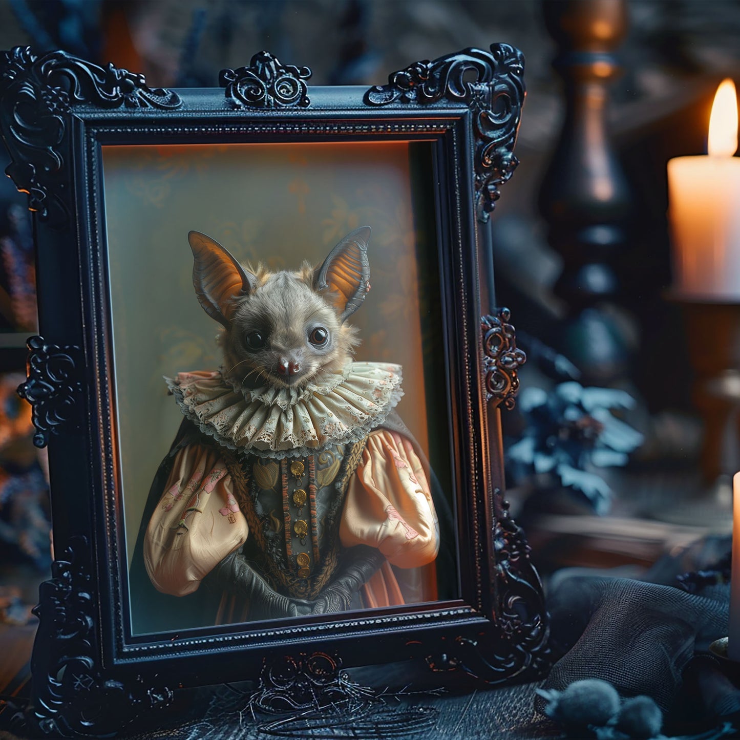 Dark Aesthetic Wall Art - Gothic Bat in Dress Poster for a Unique Look