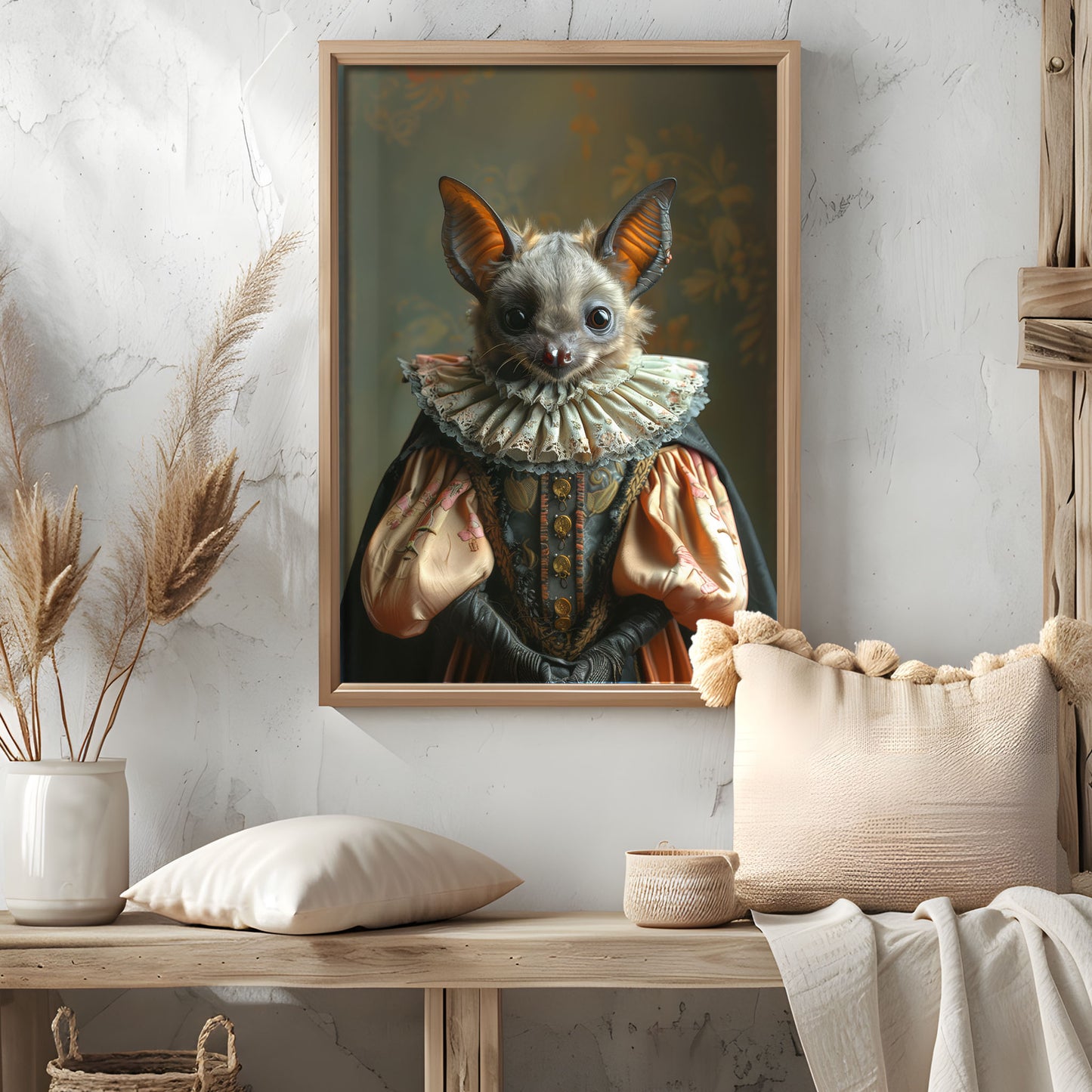 Dark Aesthetic Wall Art - Gothic Bat in Dress Poster for a Unique Look