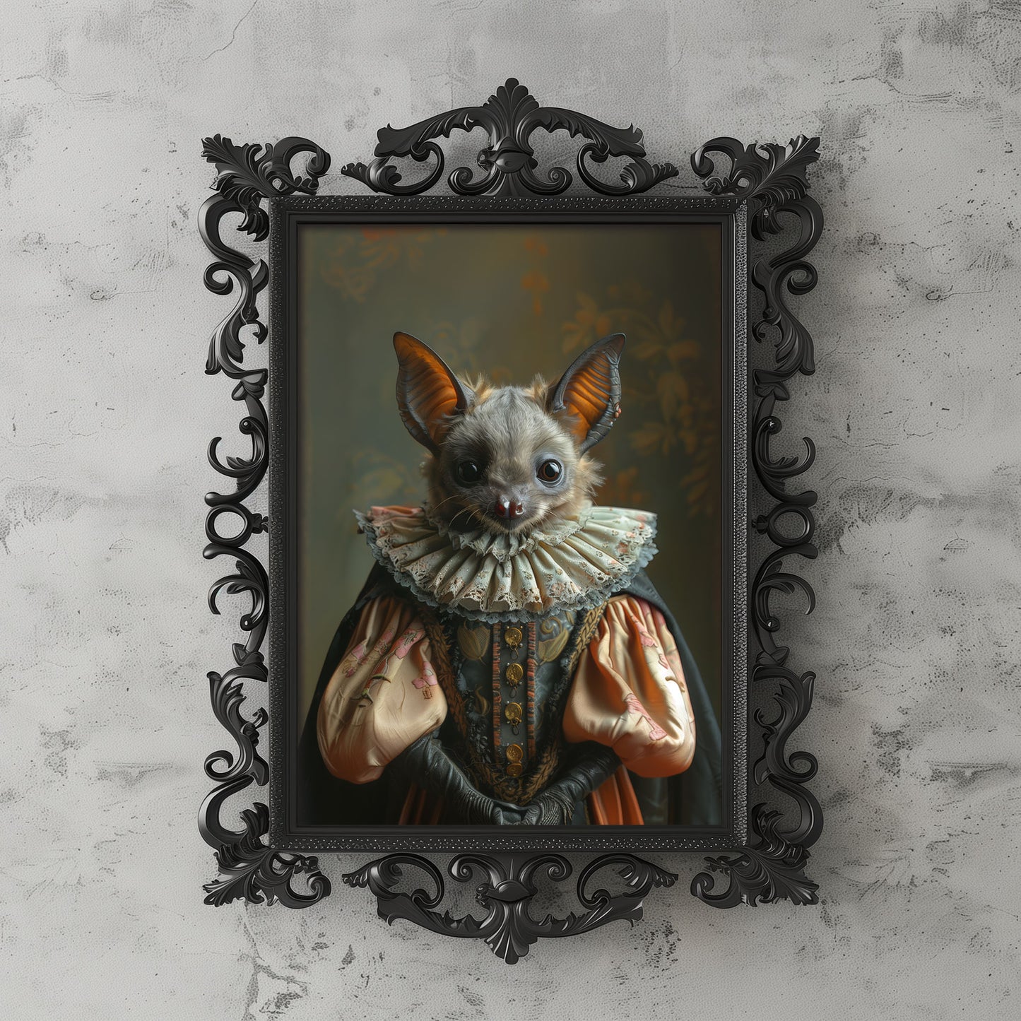 Dark Aesthetic Wall Art - Gothic Bat in Dress Poster for a Unique Look