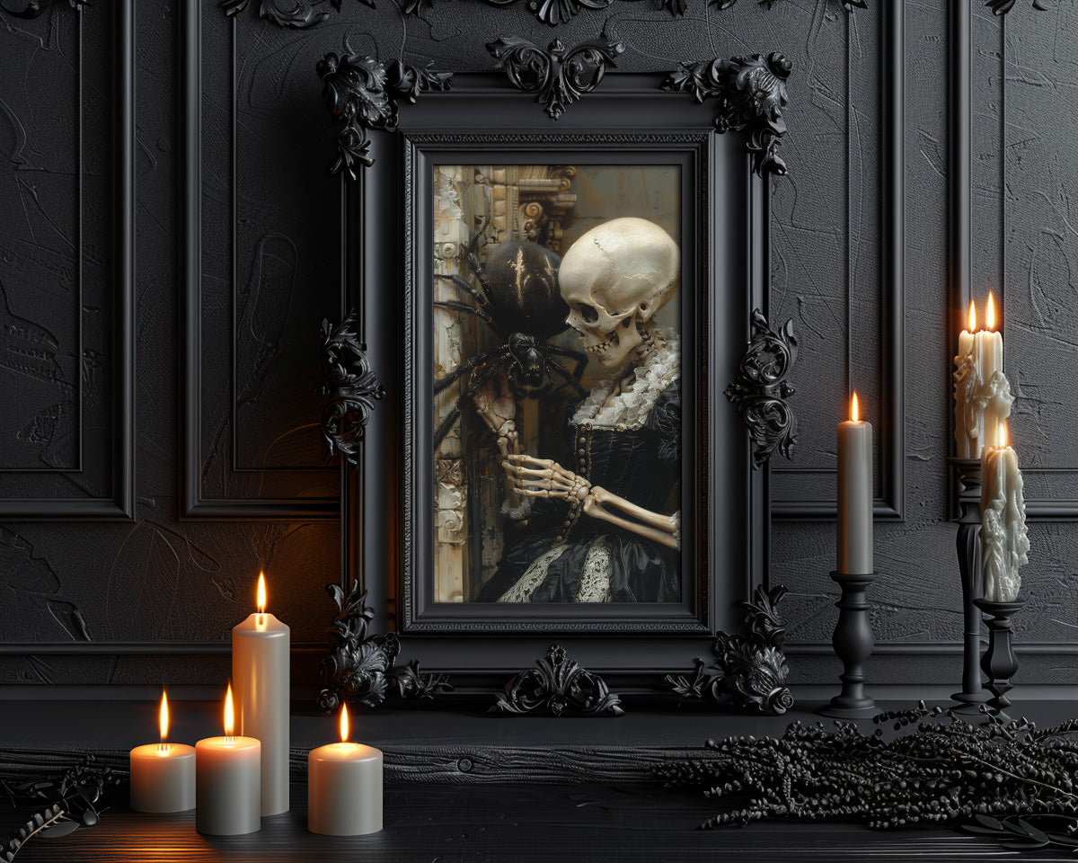 Macabre Meeting of Beauty and the Spider - Gothic Wall Art