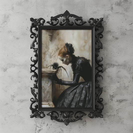 Eerie Gothic Spider Woman Wall Art