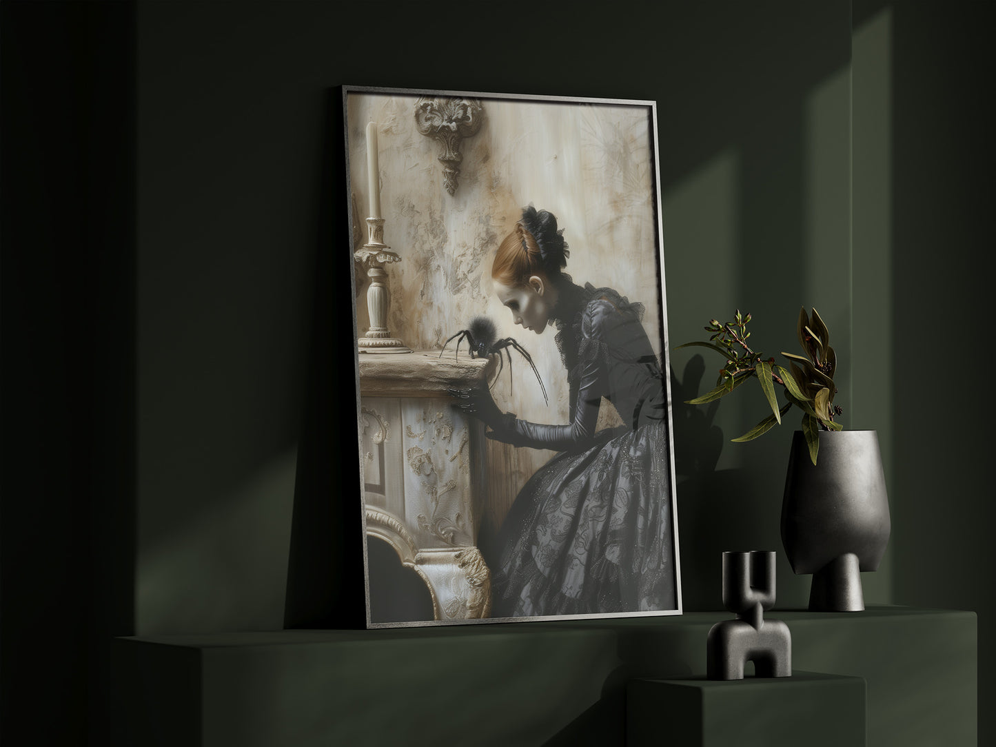 Eerie Gothic Spider Woman - Wall Art