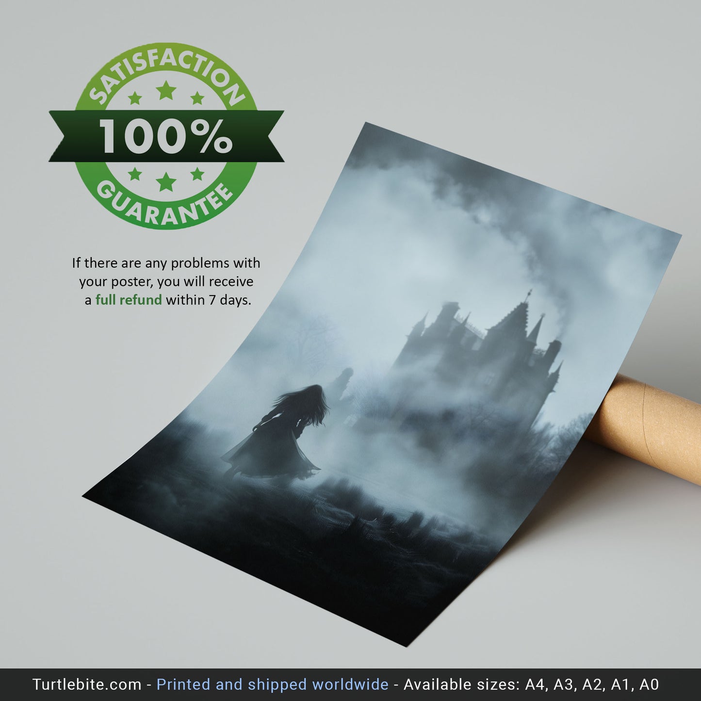 Lonely Ghost on Mysterious Journey - Dark Creepy Gothic Wall Art