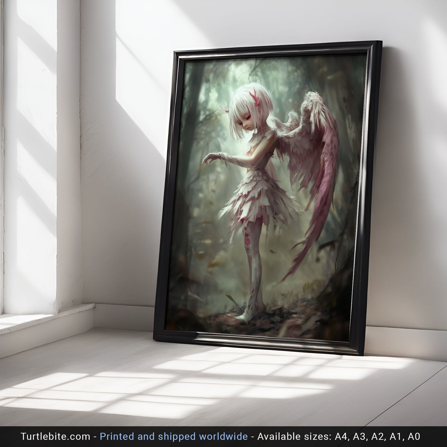 Dark Angel Art Print - Gothic Fallen Angel Wall Decor