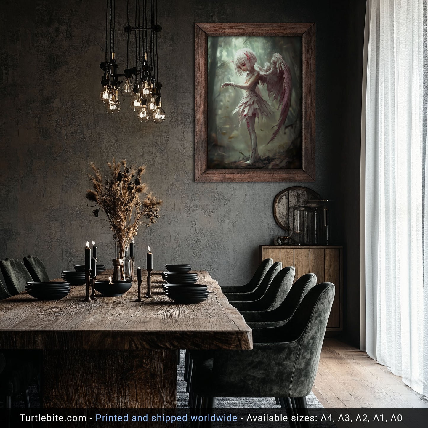 Dark Angel Art Print - Gothic Fallen Angel Wall Decor
