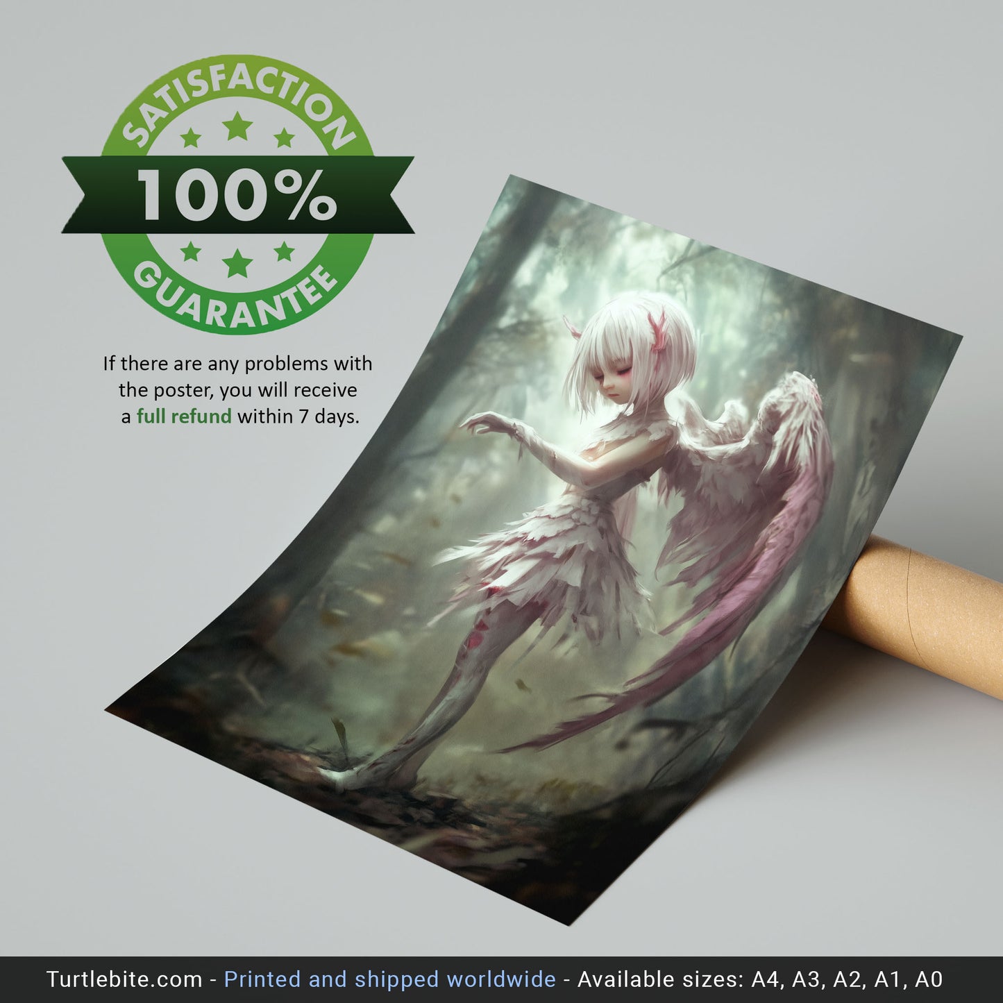 Dark Angel Art Print - Gothic Fallen Angel Wall Decor