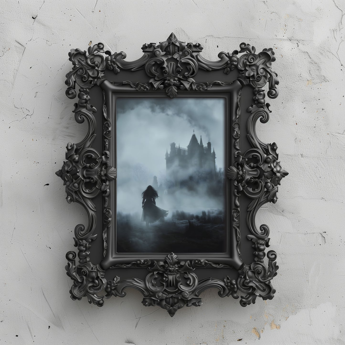Lonely Ghost on Mysterious Journey - Dark Creepy Gothic Wall Art