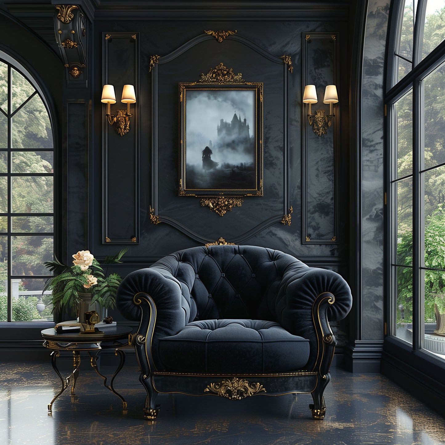 Lonely Ghost on Mysterious Journey - Dark Creepy Gothic Wall Art