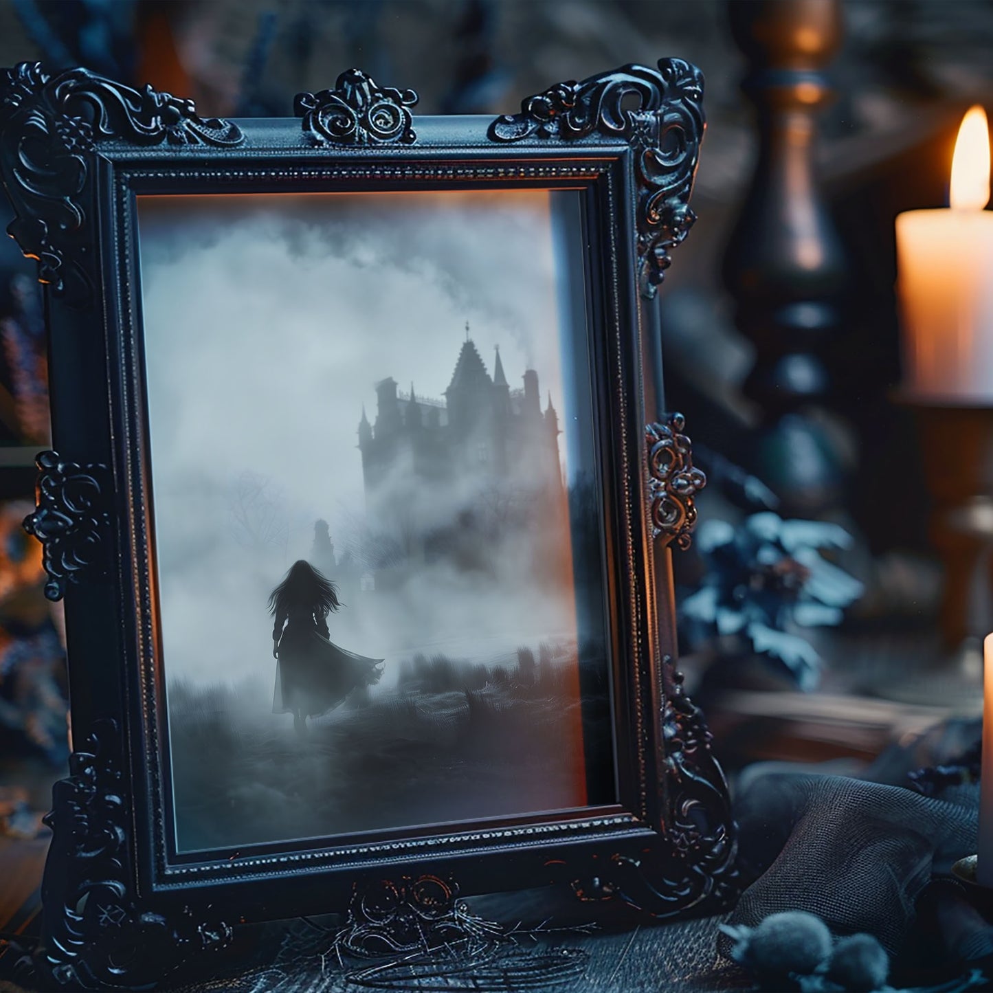 Lonely Ghost on Mysterious Journey - Dark Creepy Gothic Wall Art
