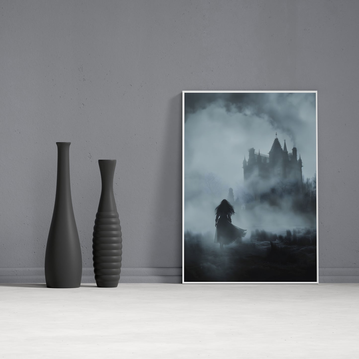 Lonely Ghost on Mysterious Journey - Dark Creepy Gothic Wall Art