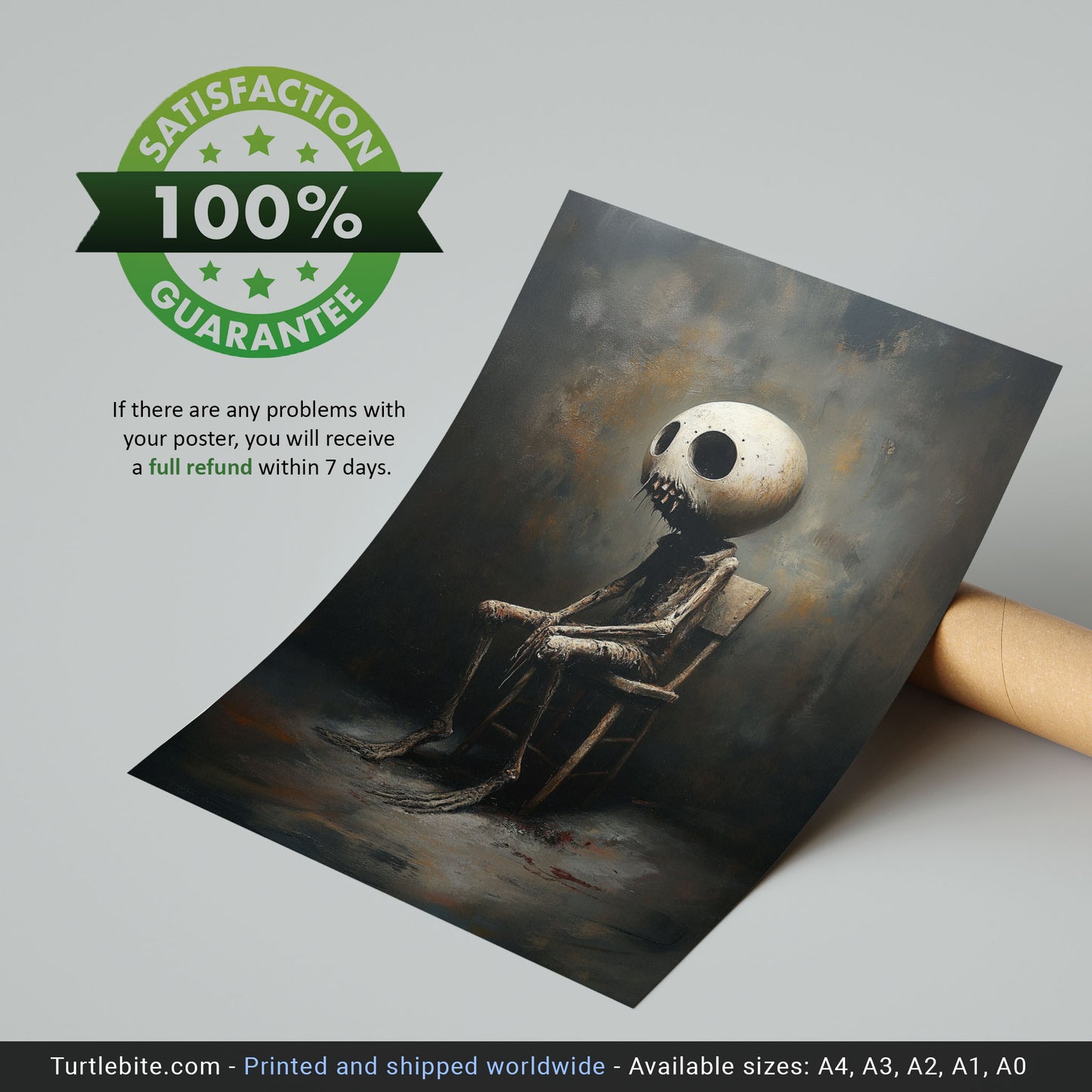 Moody Silent Waiting Painting Poster - Dark Aesthetic Wall Art