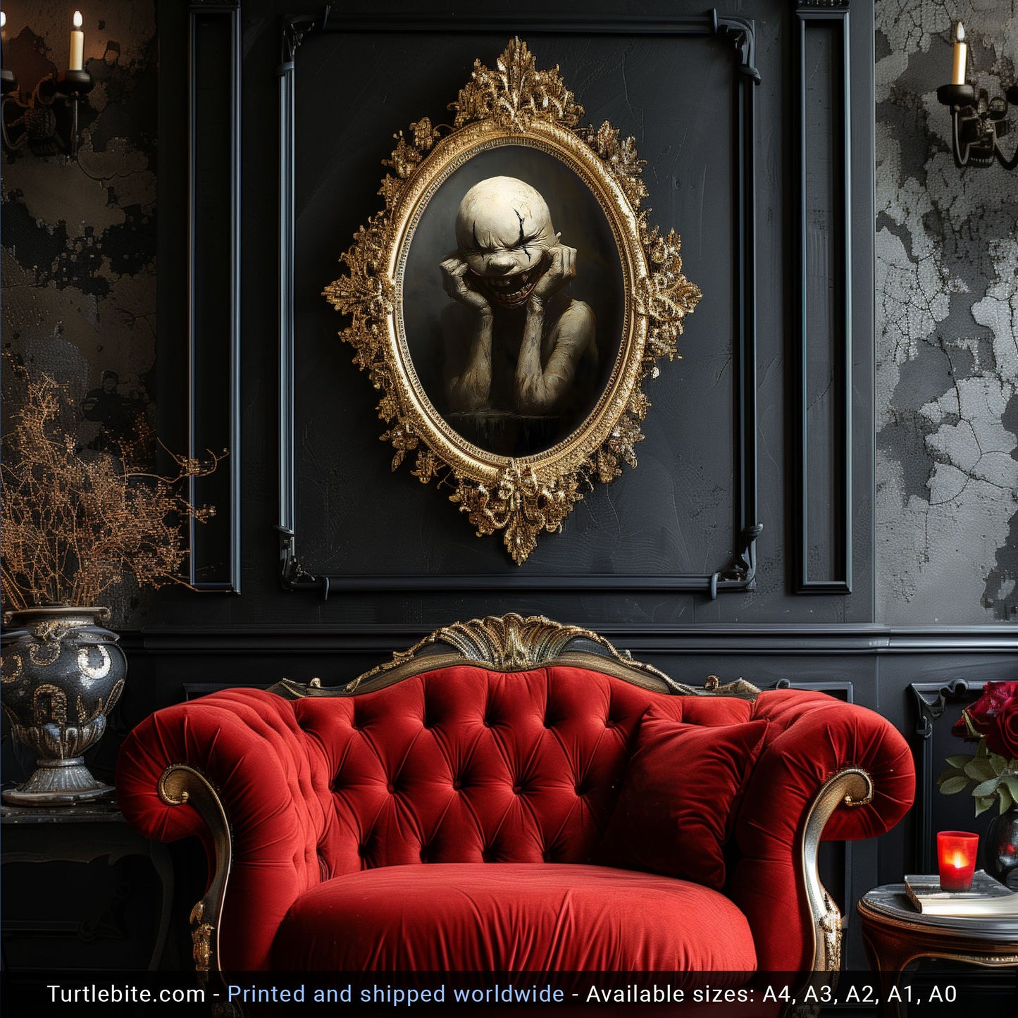 Sarcastic Dark Circus Clown Poster - Halloween Wall Decor for Quirky Homes - Gothic Clowncore Print