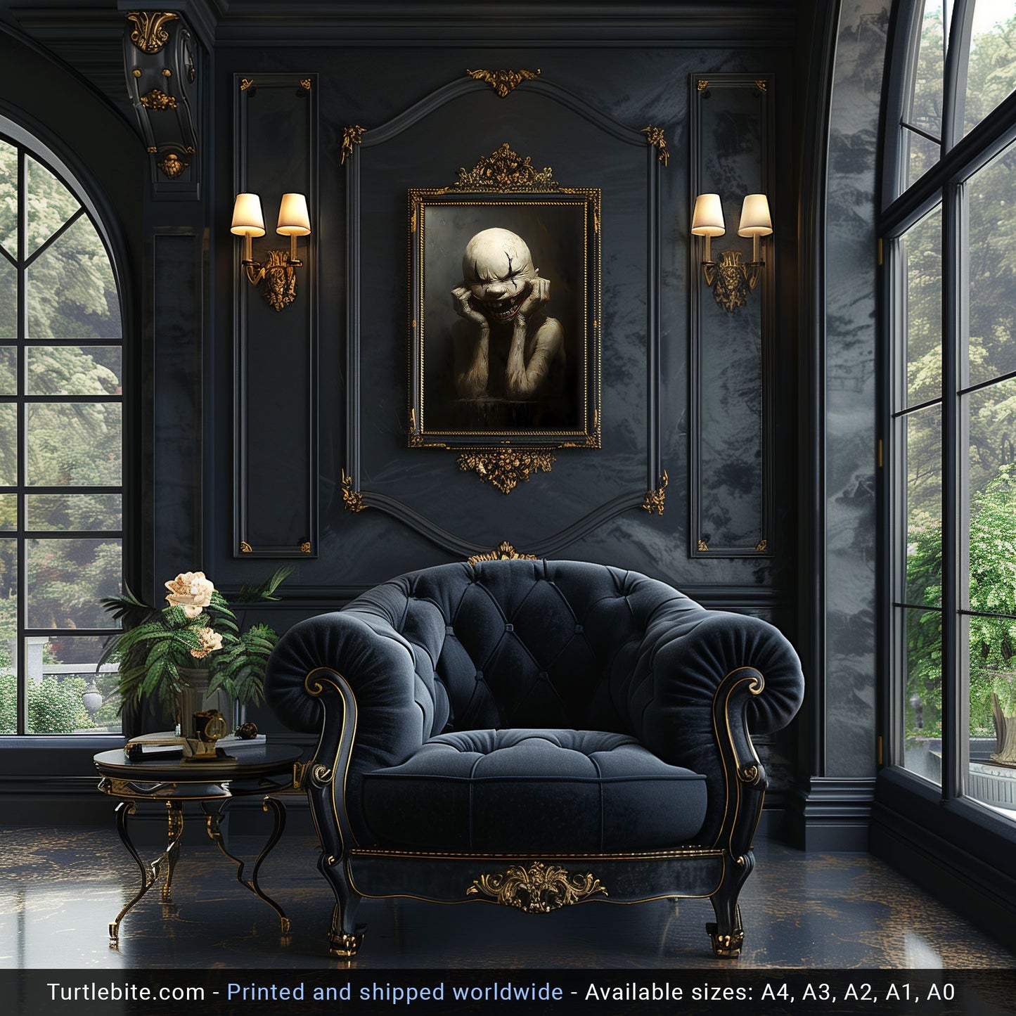 Sarcastic Dark Circus Clown Poster - Halloween Wall Decor for Quirky Homes - Gothic Clowncore Print