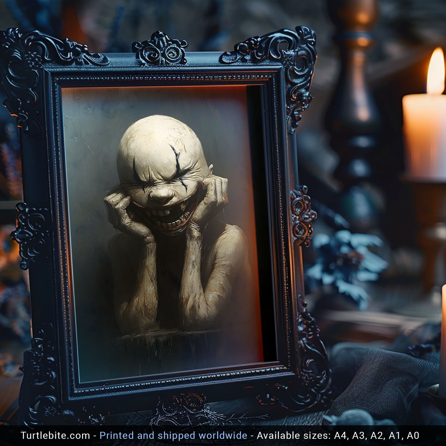 Sarcastic Dark Circus Clown Poster - Halloween Wall Decor for Quirky Homes - Gothic Clowncore Print