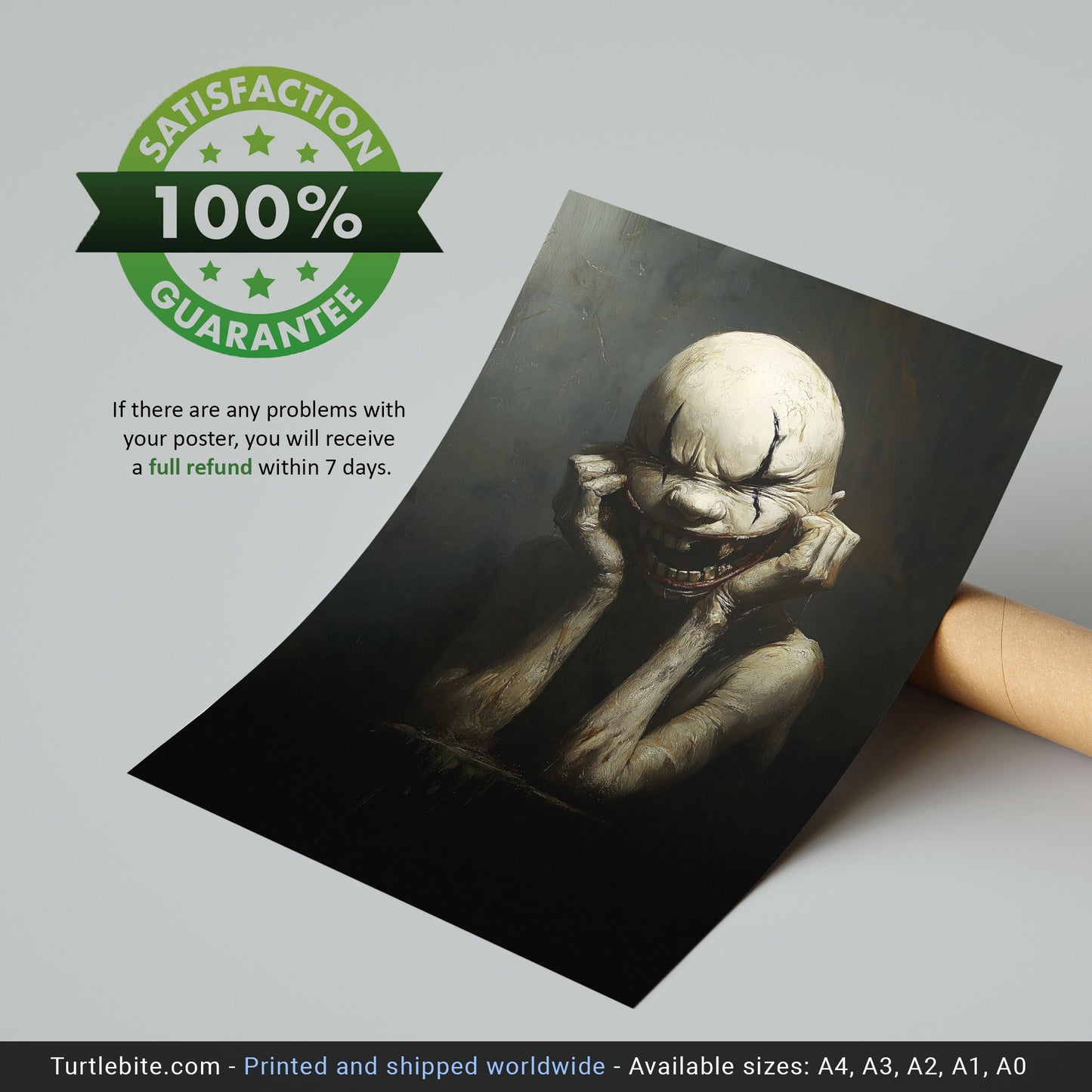 Sarcastic Dark Circus Clown Poster - Halloween Wall Decor for Quirky Homes - Gothic Clowncore Print