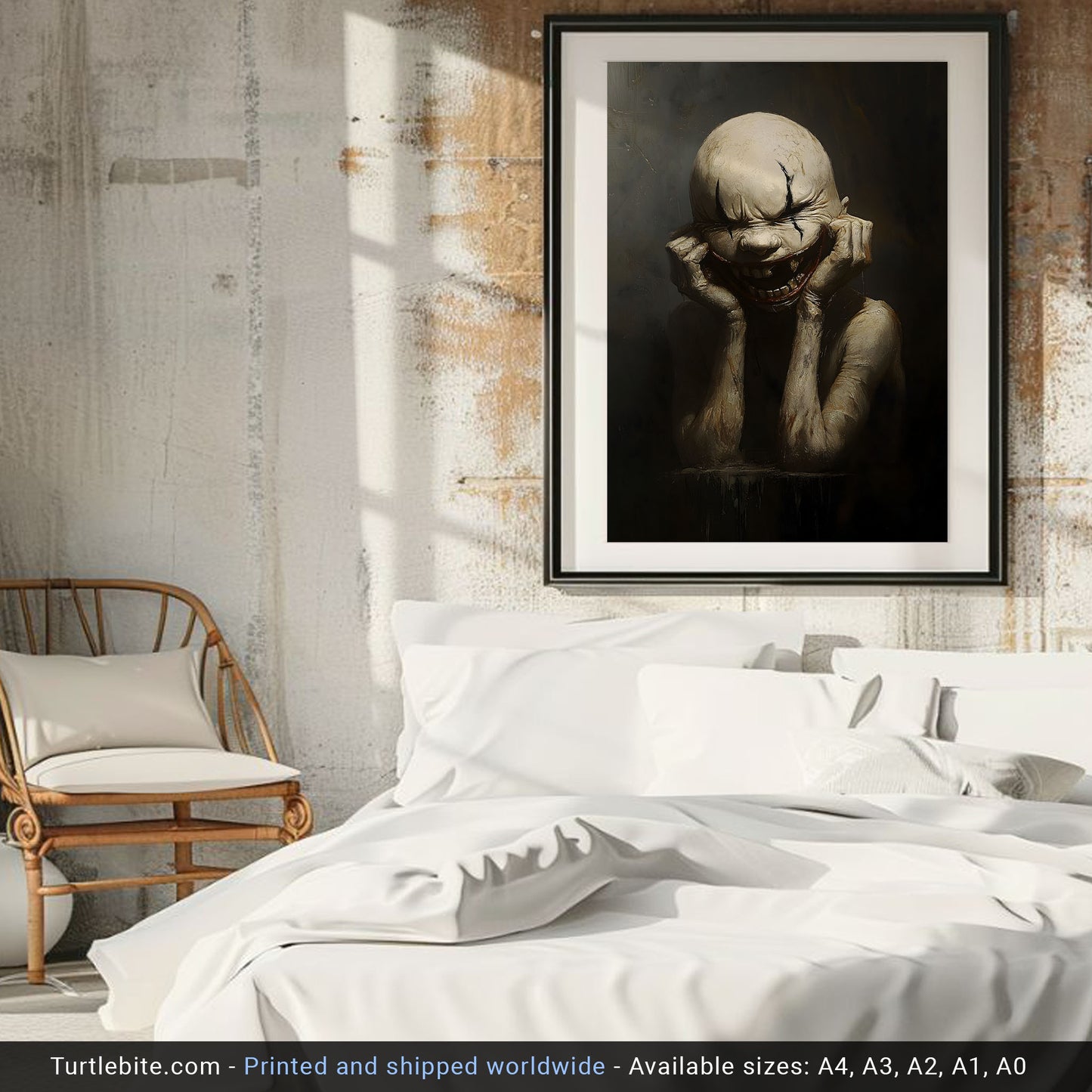 Sarcastic Dark Circus Clown Poster - Halloween Wall Decor for Quirky Homes - Gothic Clowncore Print