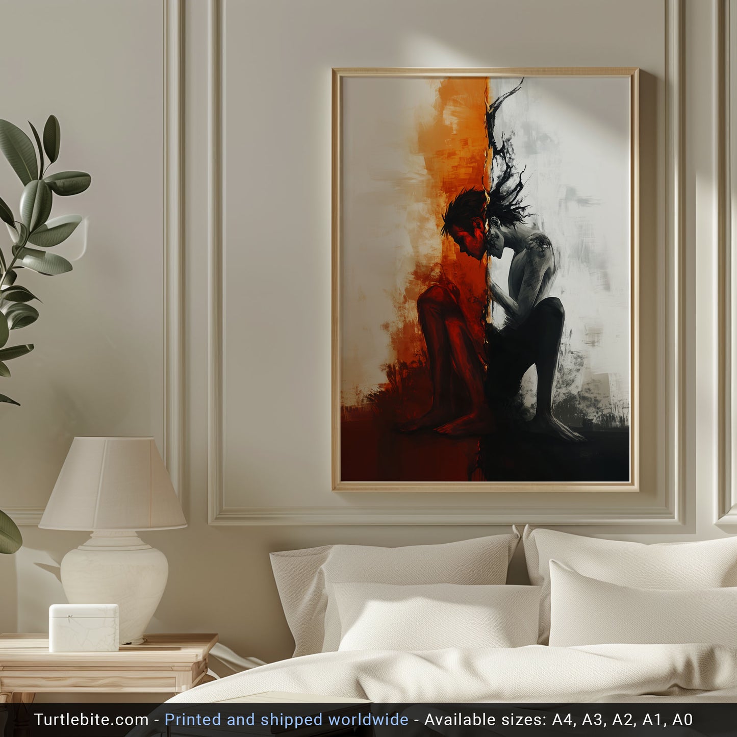 Schizophrenia Wall Art Painting, Basement Poster Print, Dark Aesthetic Oil Painting Poster