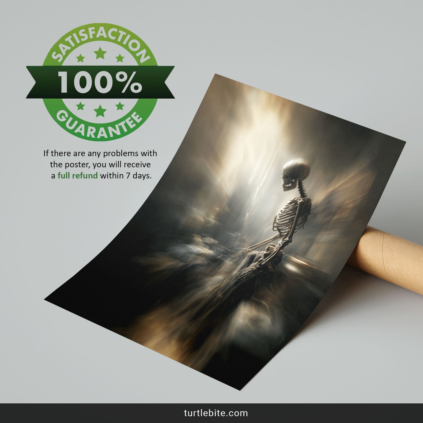 Skeleton Wall Art, Gothic Dark Macabre Poster Print