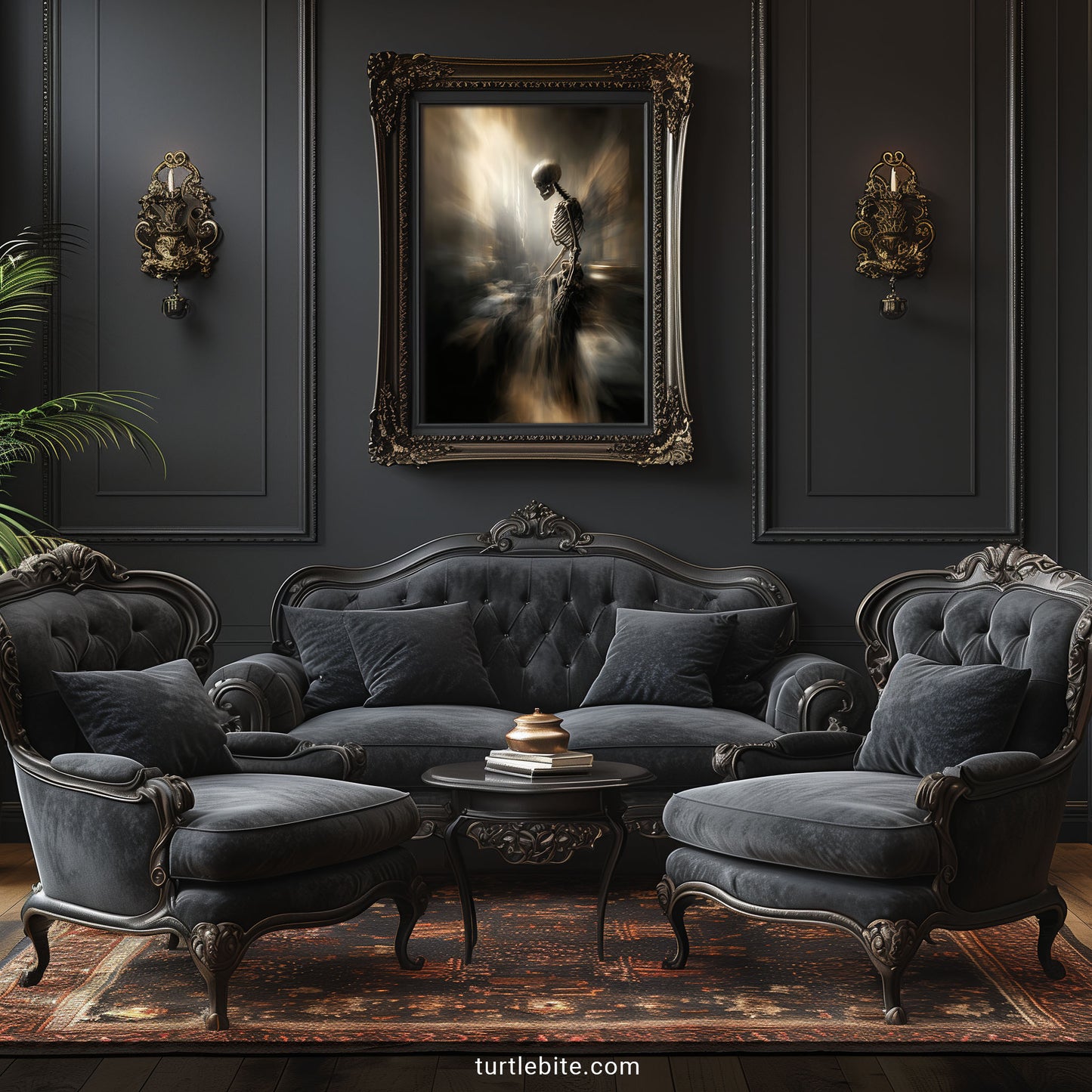 Skeleton Wall Art, Gothic Dark Macabre Poster Print